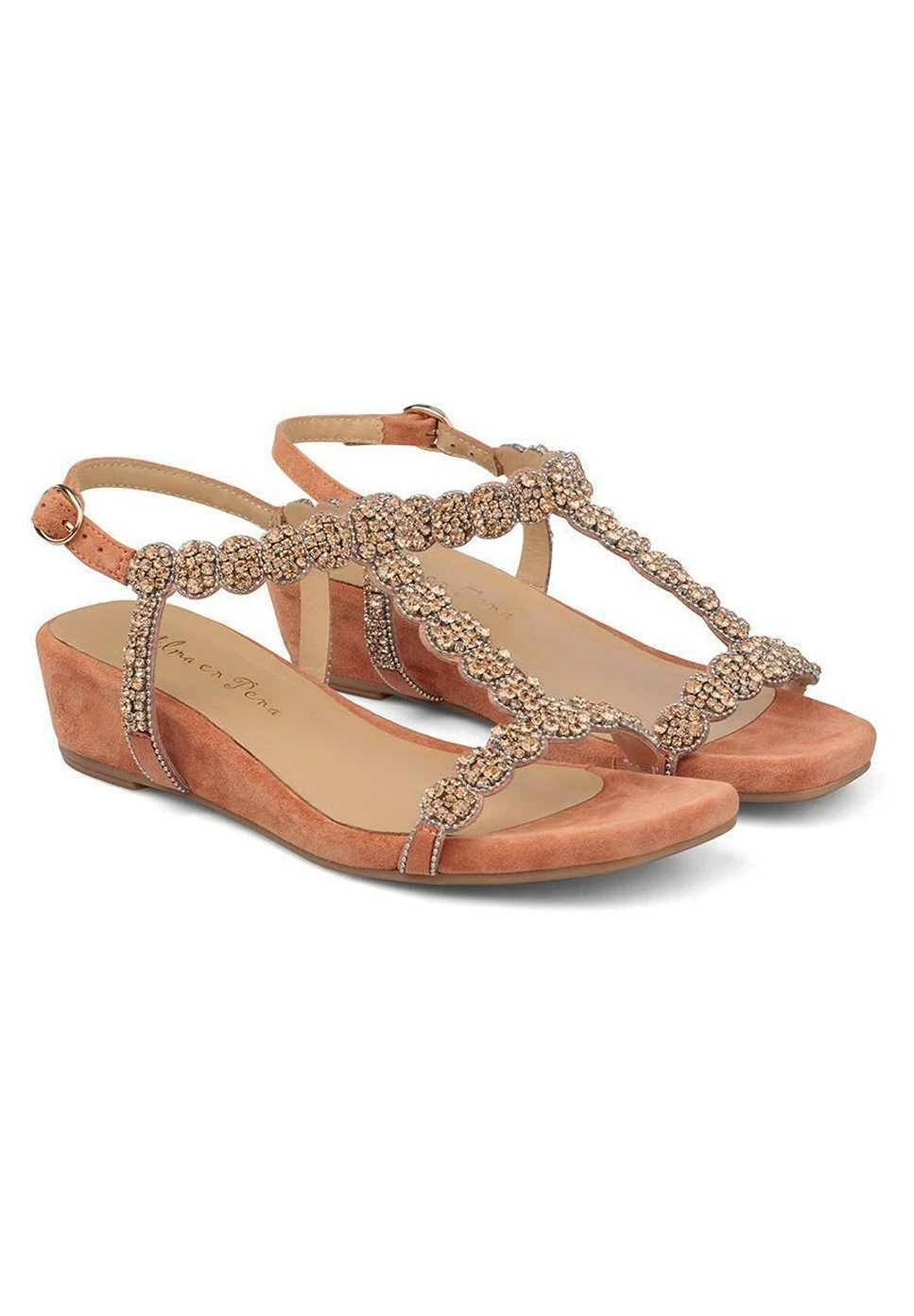 Alma En Pena Alcaraz - Sandalen Met Sleehak - Naranja 2 Alma En Pena Alcaraz - Sandalen Met Sleehak - Naranja - Afbeelding 2