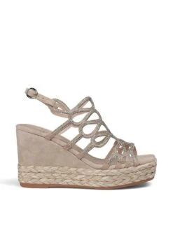 Alma En Pena Dominguez - Sandalen Met Sleehak - Taupe