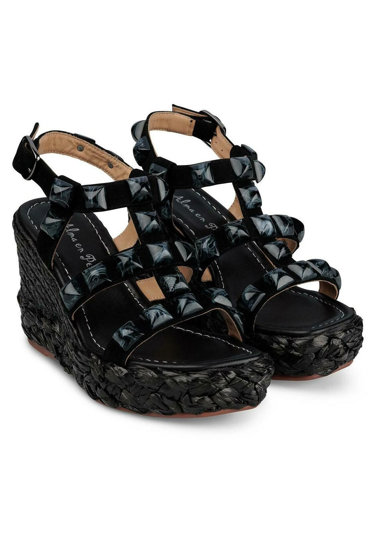 Alma En Pena Bermudez - Sandalen Met Sleehak - Black 2 Alma En Pena Bermudez - Sandalen Met Sleehak - Black - Afbeelding 2