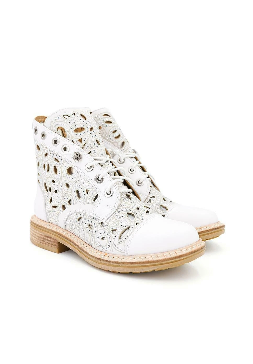 Alma En Pena Rosario - Korte Laarzen - White 1 Alma En Pena Rosario - Korte Laarzen - White