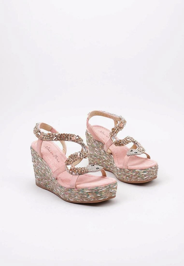 Alma En Pena Sandalen Met Sleehak - Pink 2 Alma En Pena Sandalen Met Sleehak - Pink - Afbeelding 2