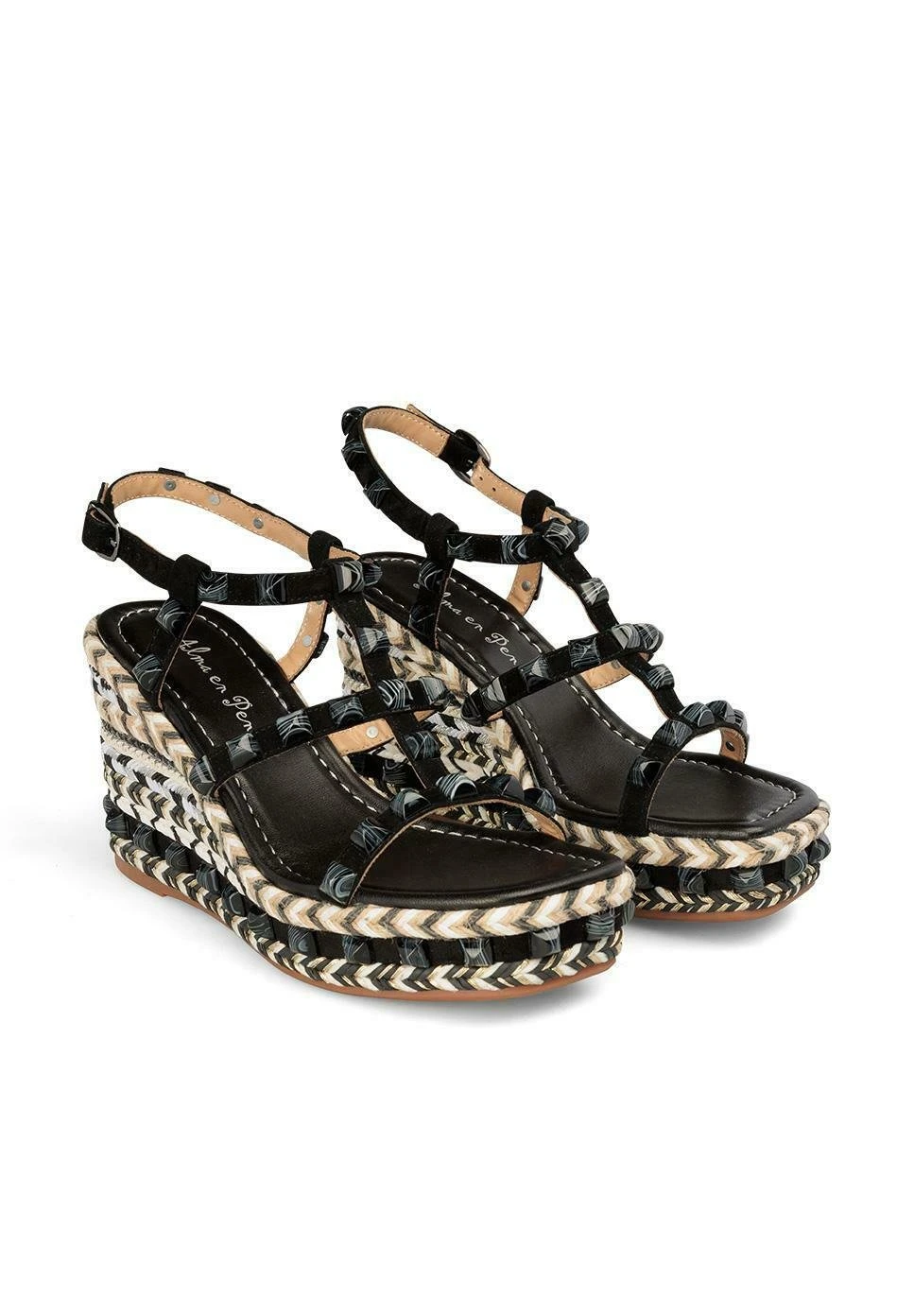 Alma En Pena Zavala - Sandalen Met Sleehak - Black 2 Alma En Pena Zavala - Sandalen Met Sleehak - Black - Afbeelding 2