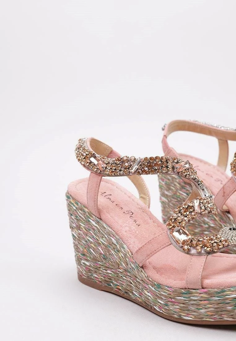 Alma En Pena Sandalen Met Sleehak - Pink 6 Alma En Pena Sandalen Met Sleehak - Pink - Afbeelding 6