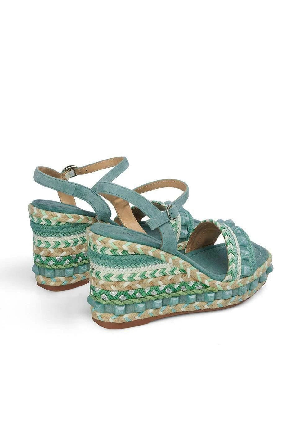 Alma En Pena Sevillano - Sandalen Met Sleehak - Verde 3 Alma En Pena Sevillano - Sandalen Met Sleehak - Verde - Afbeelding 3