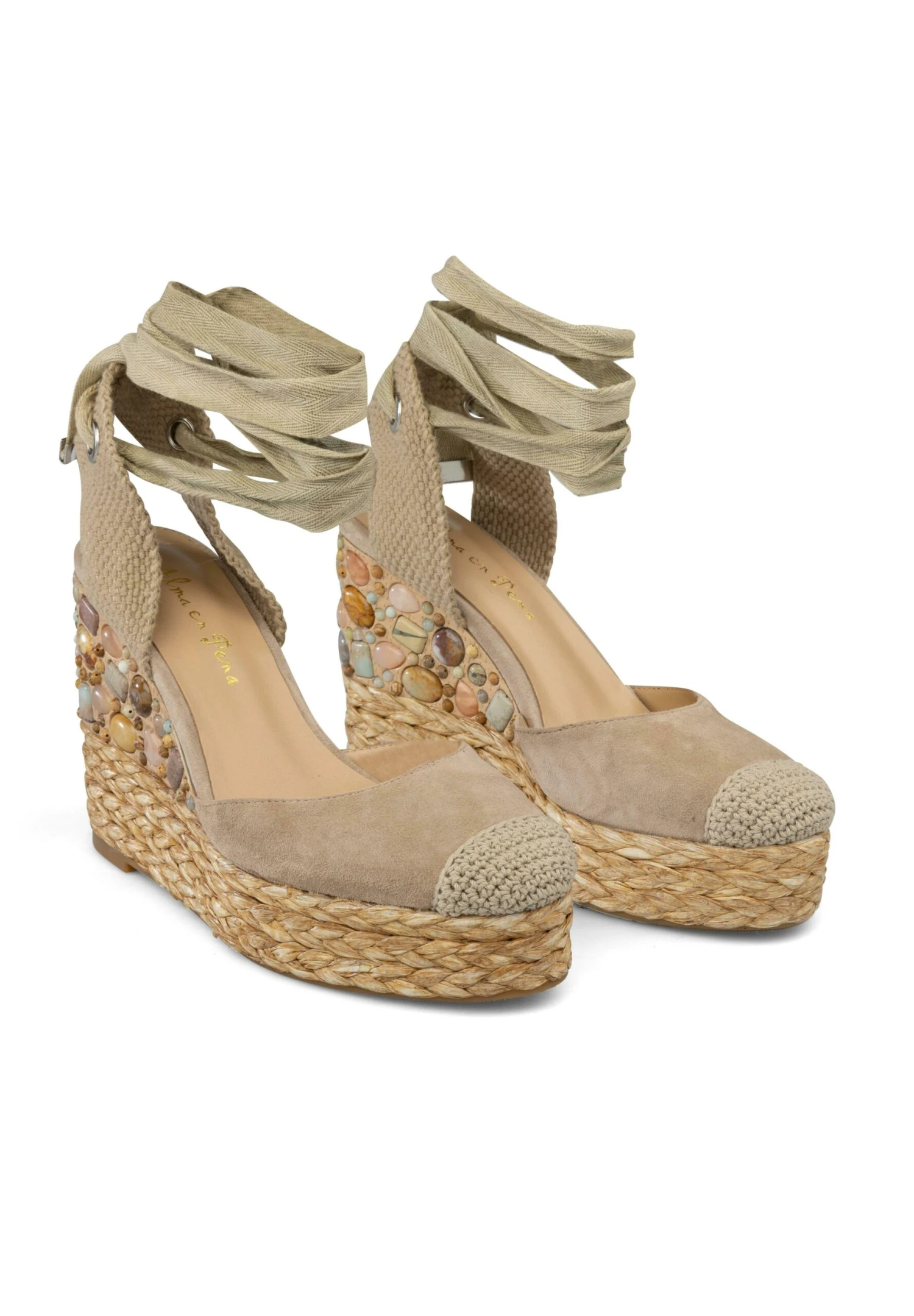 Alma En Pena Lacunza - Sandalen Met Sleehak - Arena 2 Alma En Pena Lacunza - Sandalen Met Sleehak - Arena - Afbeelding 2